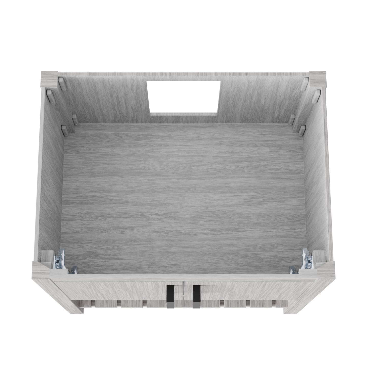 30-inch Storm Grey bath vanity by Novatto, featuring sleek design and modern bathroom accessory with wood finish.