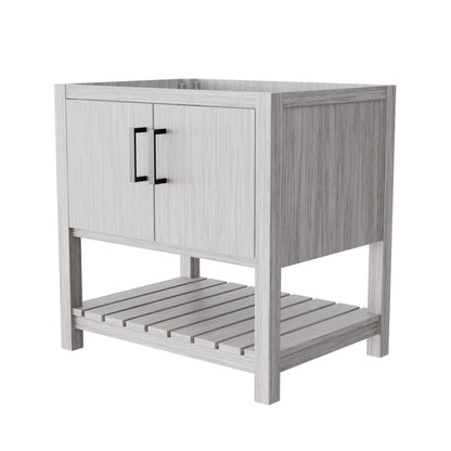 30-inch Storm Grey bath vanity by Novatto with sleek modern design, featuring a spacious countertop and stylish cabinet.
