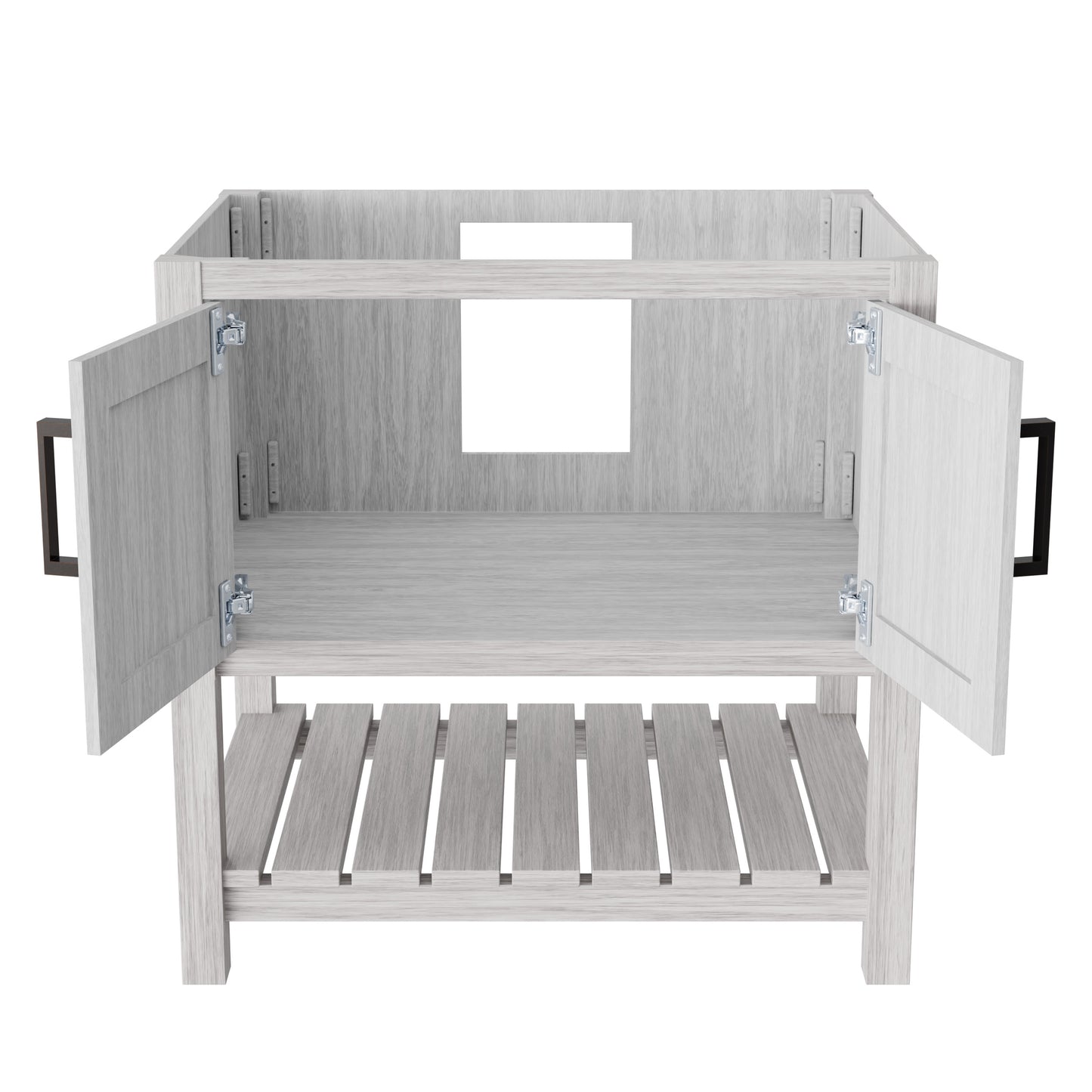 30-inch Storm Grey Novatto bath vanity accessory with elegant design, shown in a sleek, modern bathroom setting.