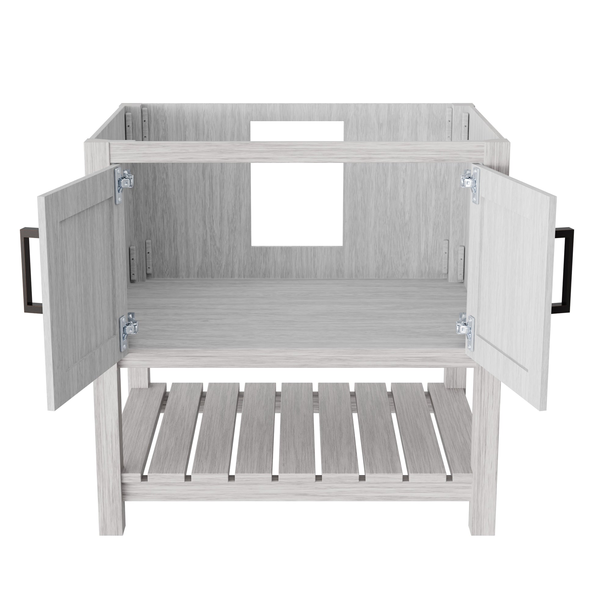 30-inch Storm Grey Novatto bath vanity accessory with elegant design, shown in a sleek, modern bathroom setting.