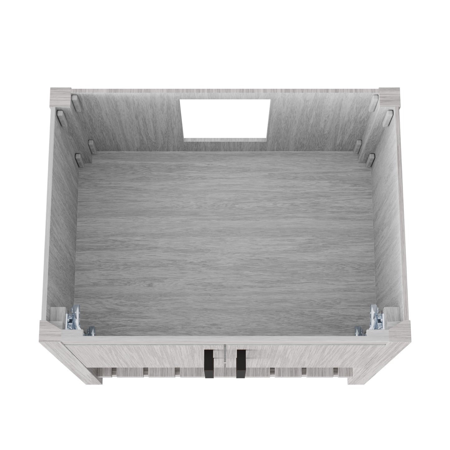 30-inch Storm Grey bath vanity by Novatto with modern design, featuring a smooth surface and sleek finish.