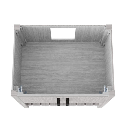 30-inch Storm Grey bath vanity by Novatto with modern design, featuring a smooth surface and sleek finish.