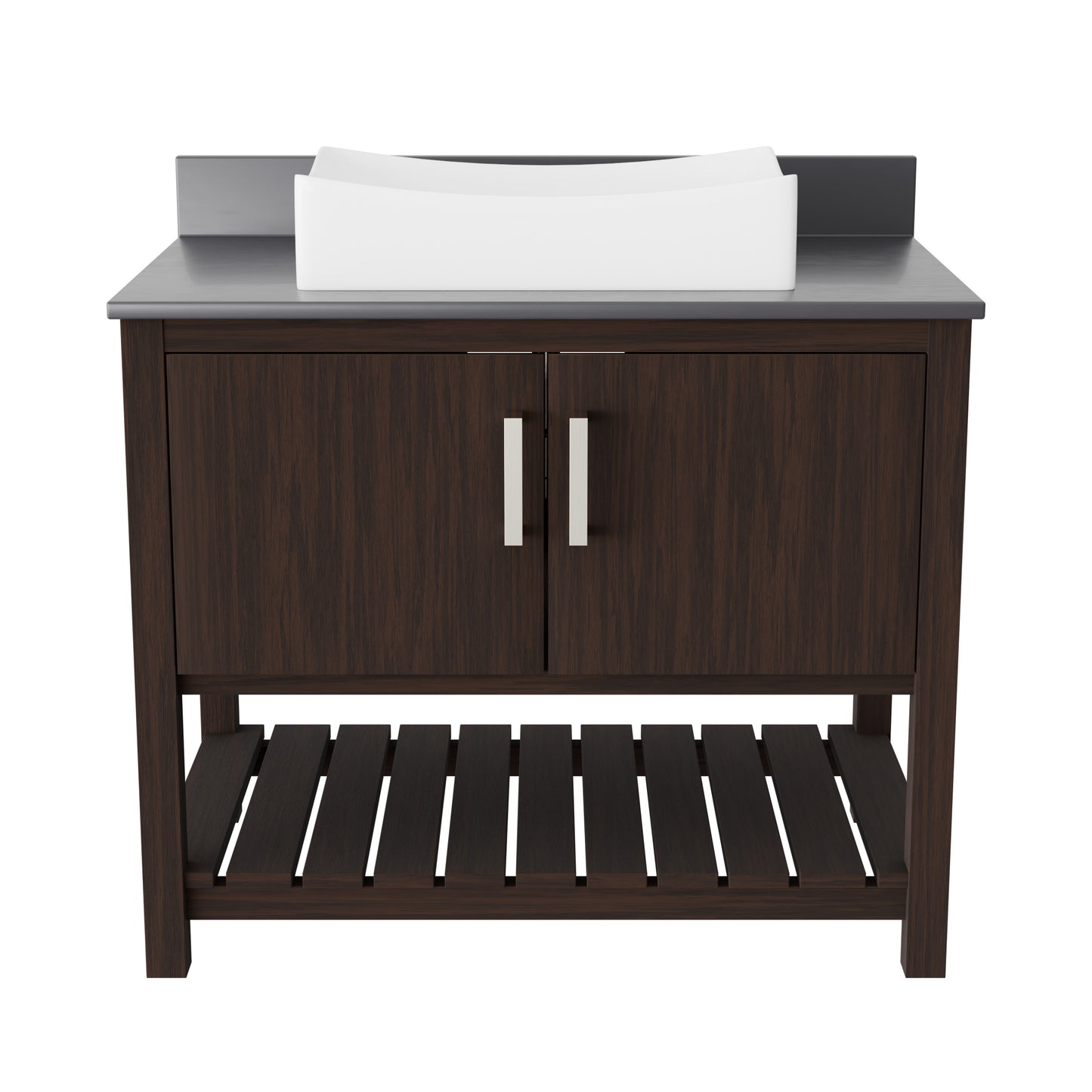 36-inch Bath Vanity with Storm Grey Quartz Counter and Sink - NOBV-36CM-280-1141