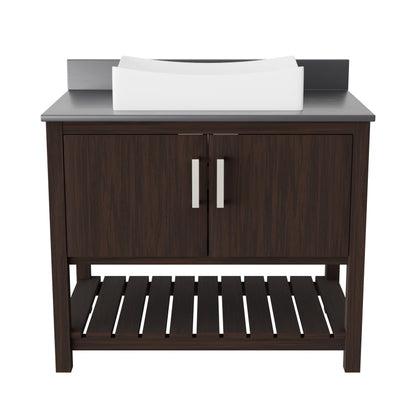 36-inch Bath Vanity with Storm Grey Quartz Counter and Sink - NOBV-36CM-280-1141