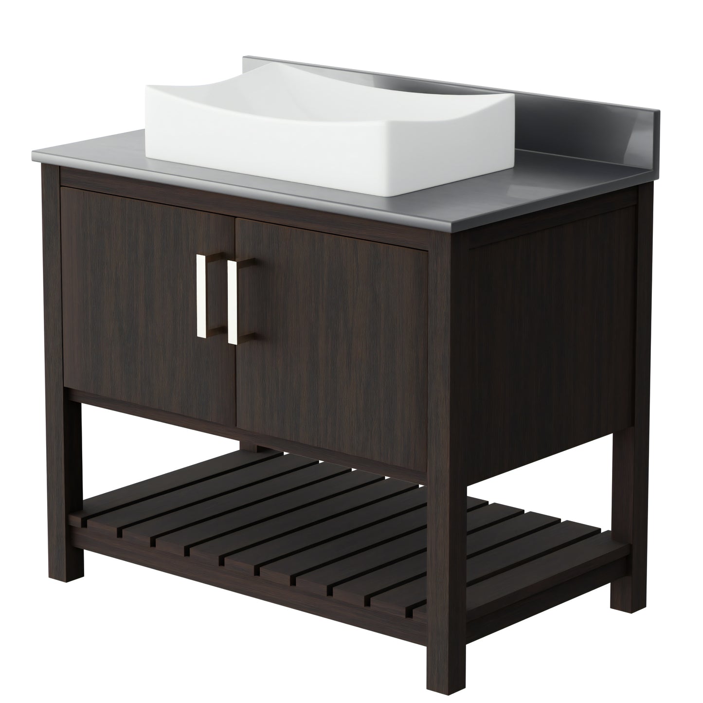 36-inch Bath Vanity with Storm Grey Quartz Counter and Sink - NOBV-36CM-280-1141