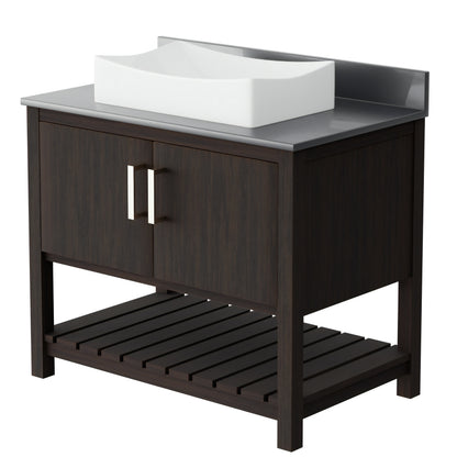 36-inch Bath Vanity with Storm Grey Quartz Counter and Sink - NOBV-36CM-280-1141