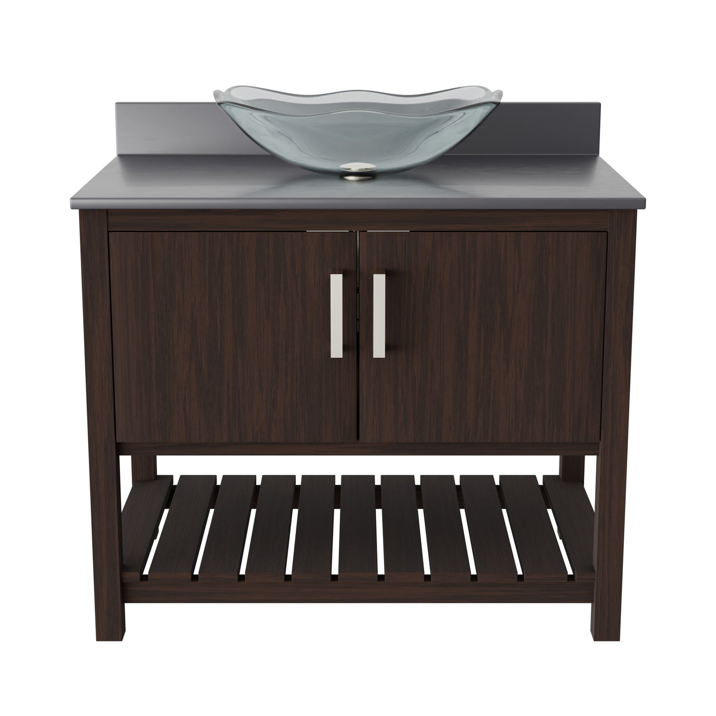 36-inch Bath Vanity with Storm Grey Quartz Counter and Sink - NOBV-36CM-280-317C