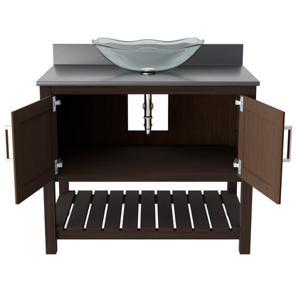 36-inch Bath Vanity with Storm Grey Quartz Counter and Sink - NOBV-36CM-280-317C