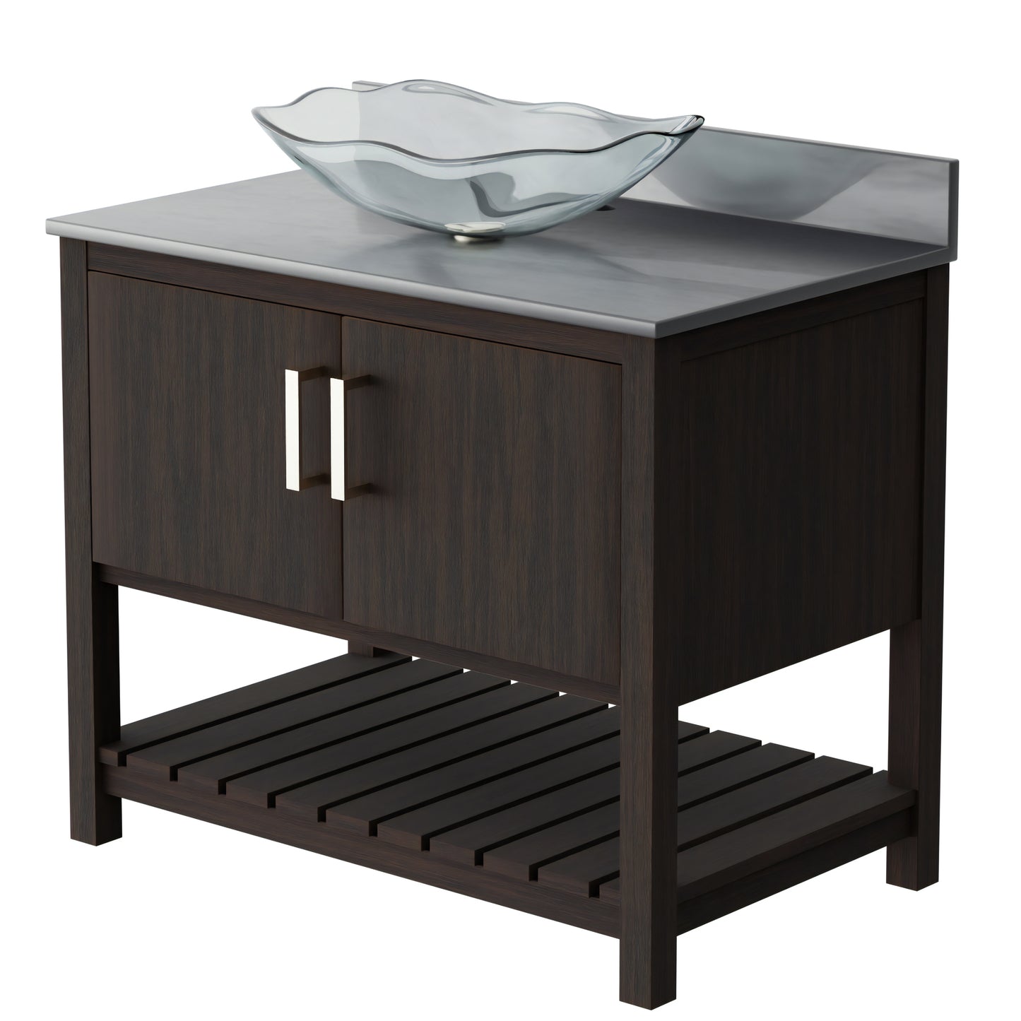 36-inch Bath Vanity with Storm Grey Quartz Counter and Sink - NOBV-36CM-280-317C