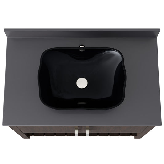 36-inch Bath Vanity with Storm Grey Quartz Counter and Sink - NOBV-36CM-280-317G