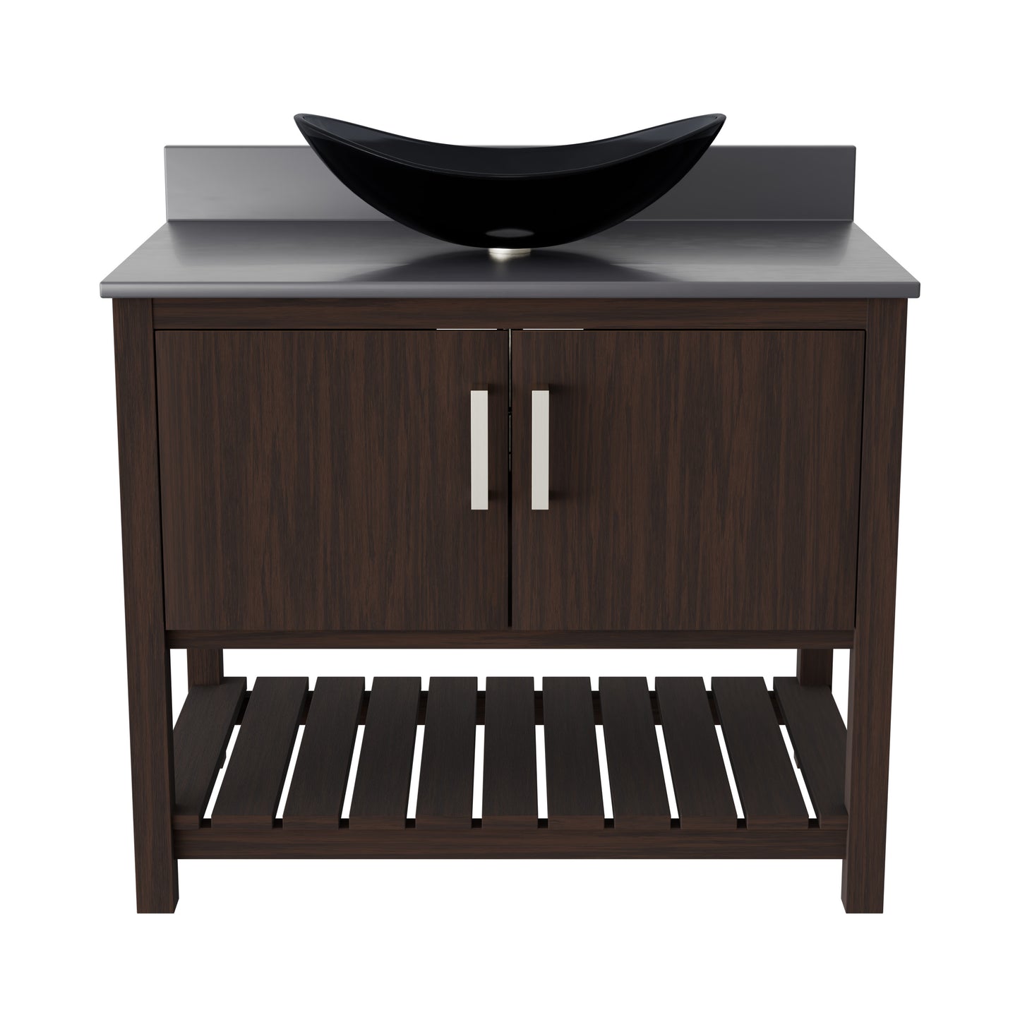 36-inch Bath Vanity with Storm Grey Quartz Counter and Sink - NOBV-36CM-280-324G