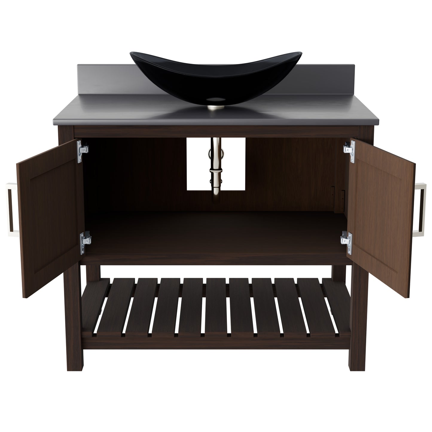 36-inch Bath Vanity with Storm Grey Quartz Counter and Sink - NOBV-36CM-280-324G