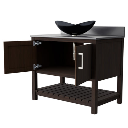 36-inch Bath Vanity with Storm Grey Quartz Counter and Sink - NOBV-36CM-280-324G