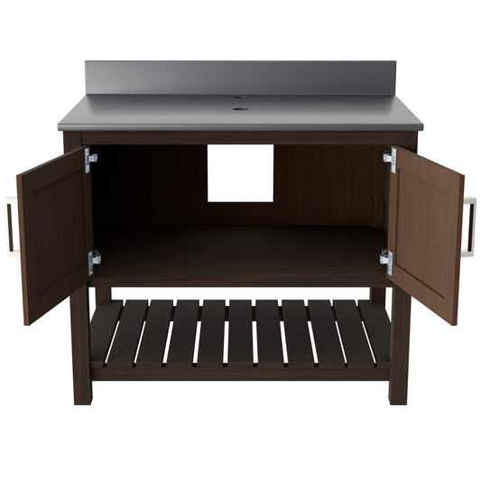 36-inch Vanity with Storm Grey Quartz Counter NOBV-36CM-280