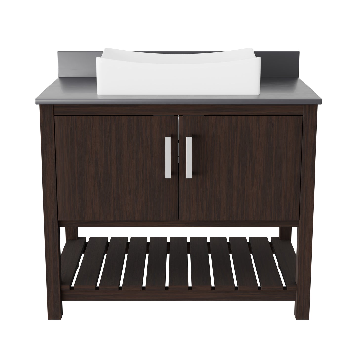 36-inch Bath Vanity with Storm Grey Quartz Counter and Sink - NOBV-36CM-280-1141