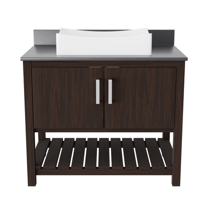 36-inch Bath Vanity with Storm Grey Quartz Counter and Sink - NOBV-36CM-280-1141