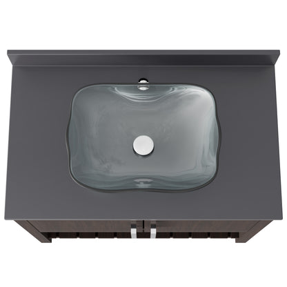 36-inch Bath Vanity with Storm Grey Quartz Counter and Sink - NOBV-36CM-280-317C