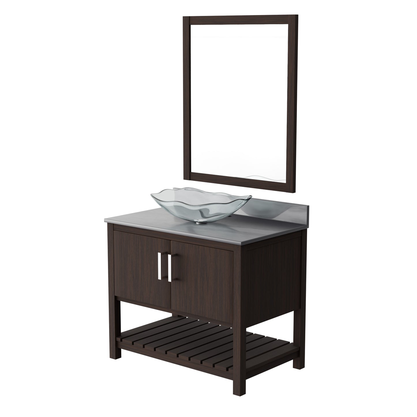 36-inch Bath Vanity with Storm Grey Quartz Counter and Sink - NOBV-36CM-280-317C