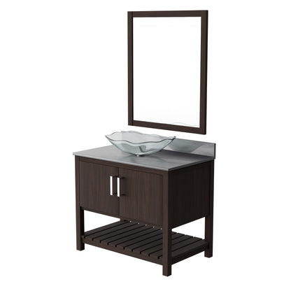 36-inch Bath Vanity with Storm Grey Quartz Counter and Sink - NOBV-36CM-280-317C
