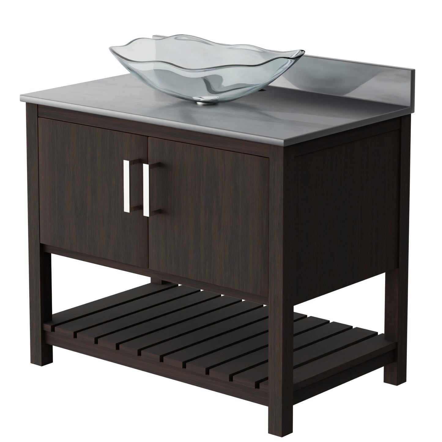 36-inch Bath Vanity with Storm Grey Quartz Counter and Sink - NOBV-36CM-280-317C