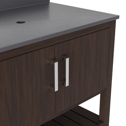 36-inch Vanity with Storm Grey Quartz Counter NOBV-36CM-280