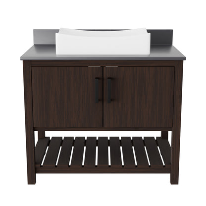 36-inch Bath Vanity with Storm Grey Quartz Counter and Sink - NOBV-36CM-280-1141