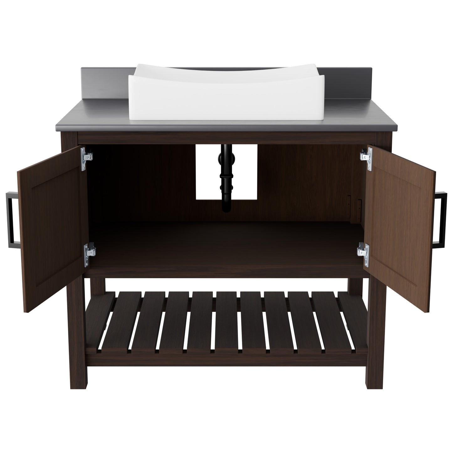 36-inch Bath Vanity with Storm Grey Quartz Counter and Sink - NOBV-36CM-280-1141