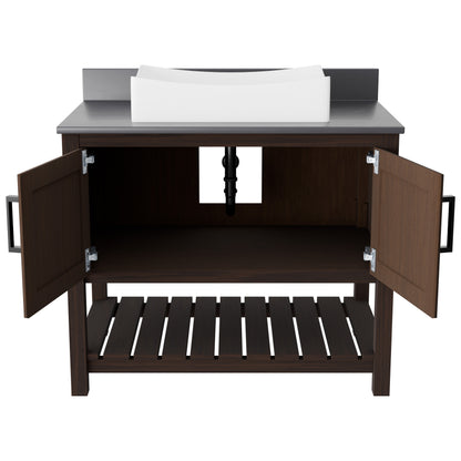 36-inch Bath Vanity with Storm Grey Quartz Counter and Sink - NOBV-36CM-280-1141