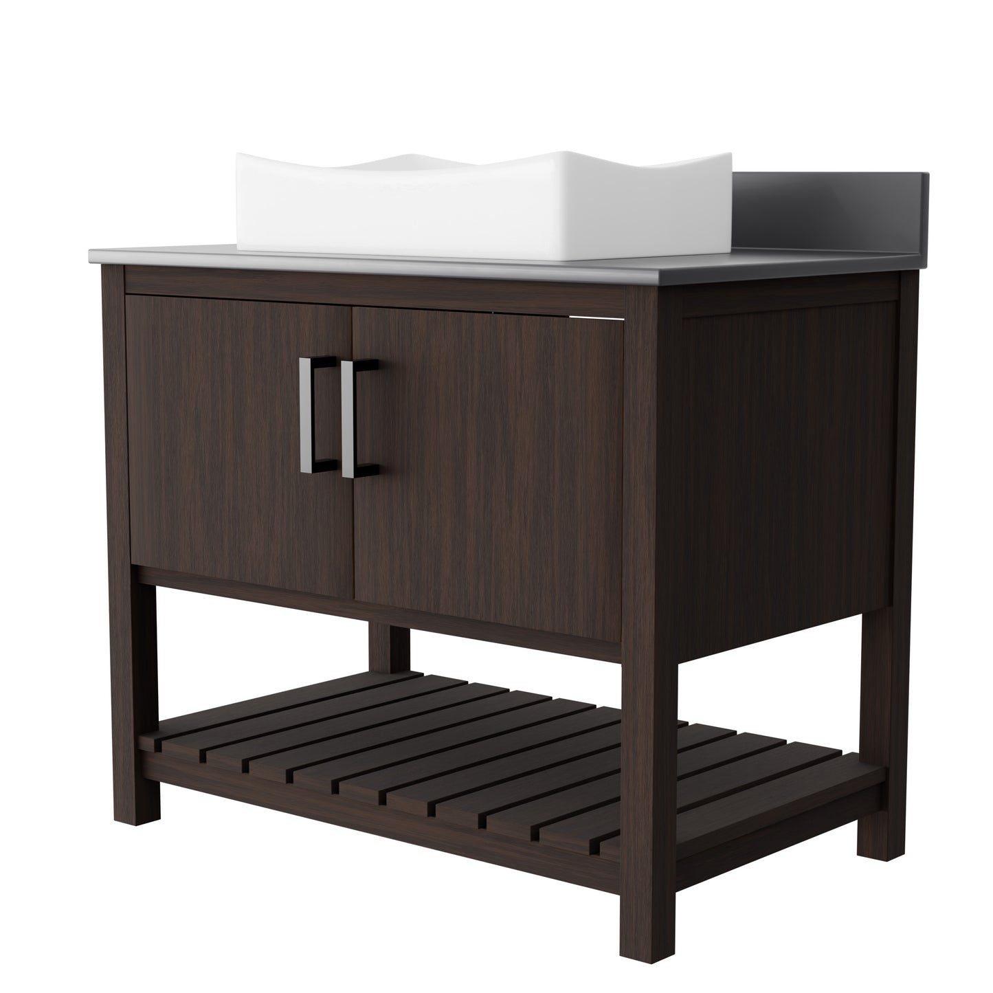 36-inch Bath Vanity with Storm Grey Quartz Counter and Sink - NOBV-36CM-280-1141