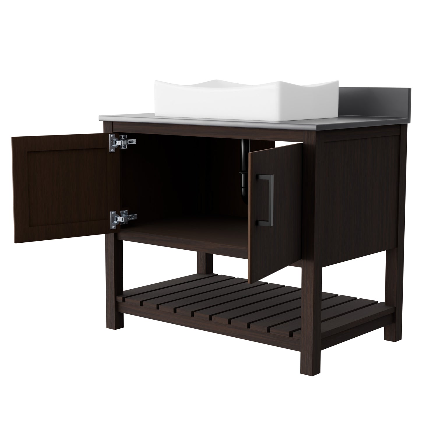 36-inch Bath Vanity with Storm Grey Quartz Counter and Sink - NOBV-36CM-280-1141