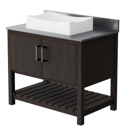 36-inch Bath Vanity with Storm Grey Quartz Counter and Sink - NOBV-36CM-280-1141