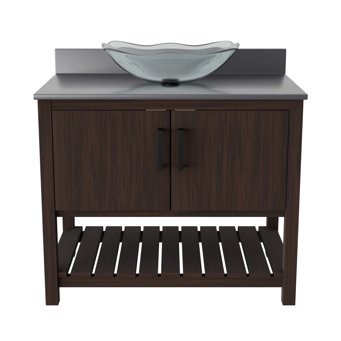 36-inch Bath Vanity with Storm Grey Quartz Counter and Sink - NOBV-36CM-280-317C