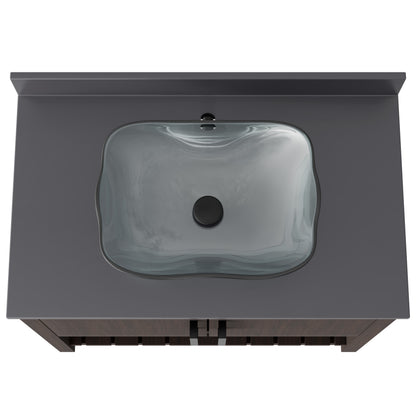 36-inch Bath Vanity with Storm Grey Quartz Counter and Sink - NOBV-36CM-280-317C