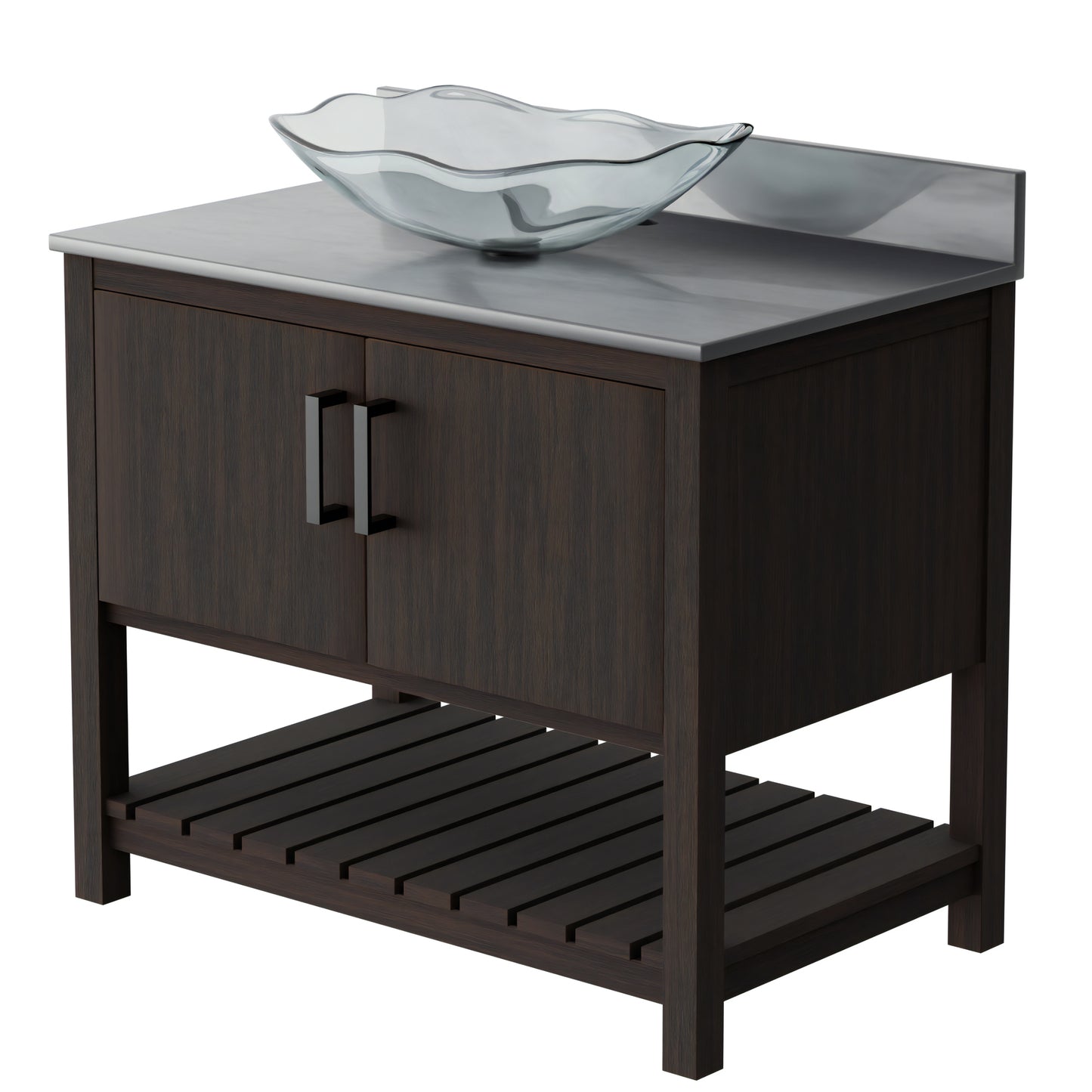 36-inch Bath Vanity with Storm Grey Quartz Counter and Sink - NOBV-36CM-280-317C