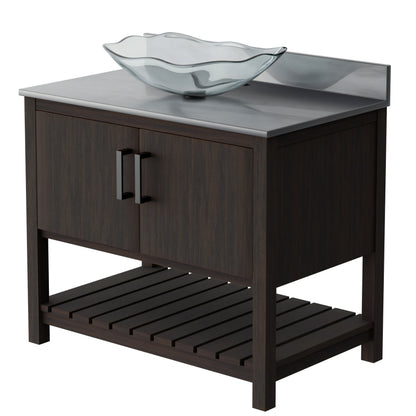 36-inch Bath Vanity with Storm Grey Quartz Counter and Sink - NOBV-36CM-280-317C