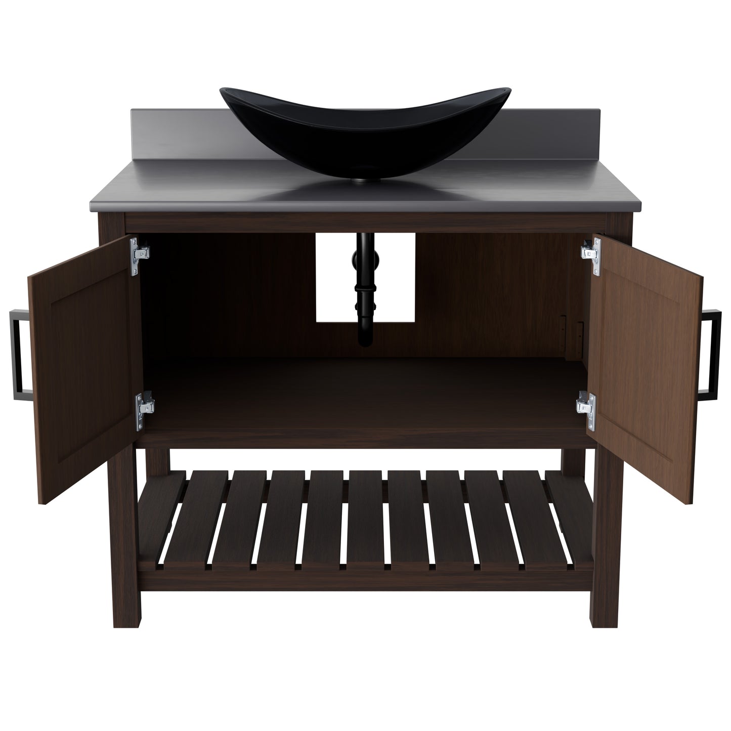 36-inch Bath Vanity with Storm Grey Quartz Counter and Sink - NOBV-36CM-280-324G