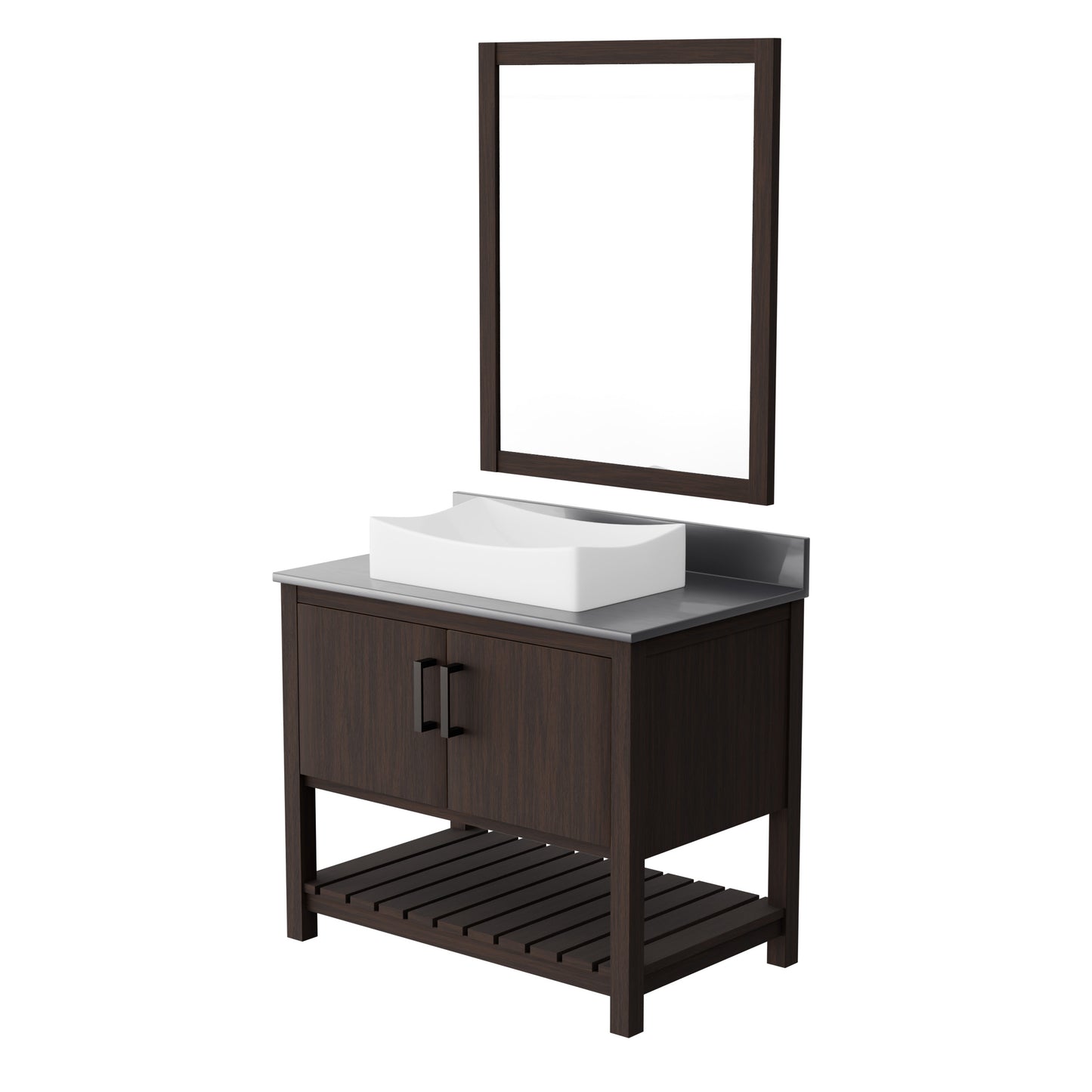 36-inch Bath Vanity with Storm Grey Quartz Counter and Sink - NOBV-36CM-280-1141