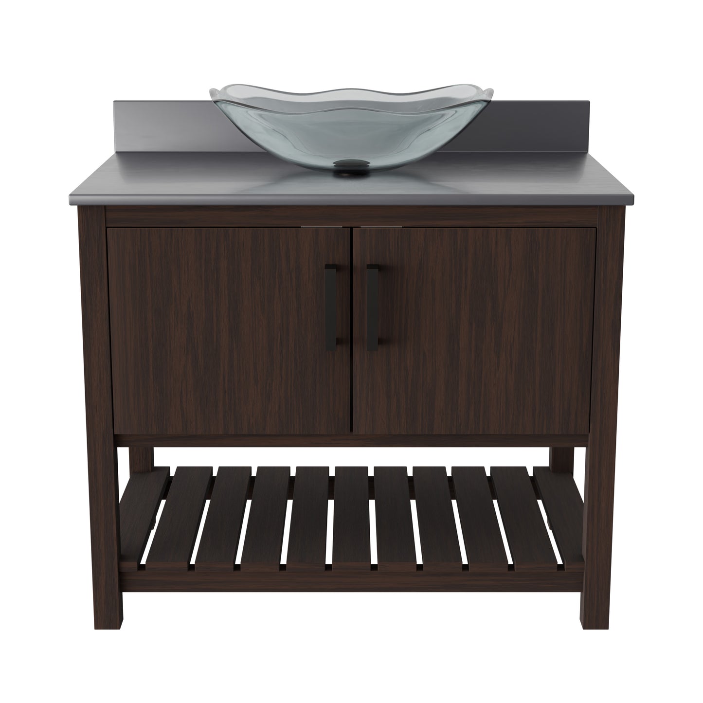 36-inch Bath Vanity with Storm Grey Quartz Counter and Sink - NOBV-36CM-280-317C