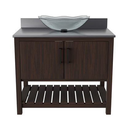 36-inch Bath Vanity with Storm Grey Quartz Counter and Sink - NOBV-36CM-280-317C