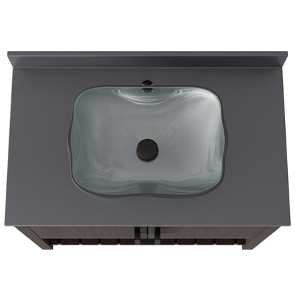 36-inch Bath Vanity with Storm Grey Quartz Counter and Sink - NOBV-36CM-280-317C