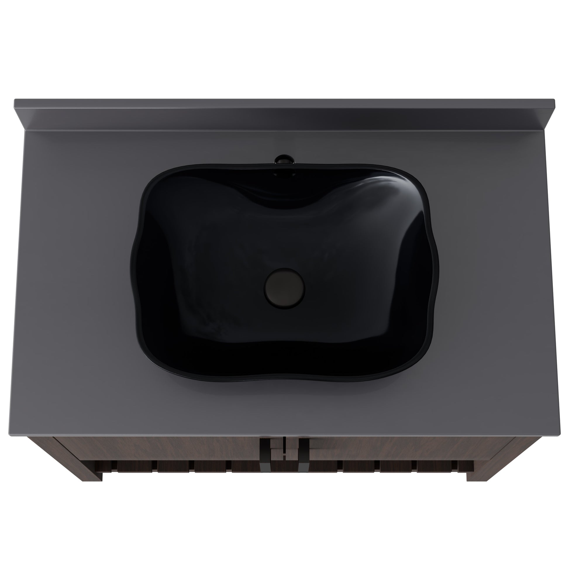36-inch Novatto bath vanity with storm grey quartz countertop and sink, showcasing modern bathroom accessory design.