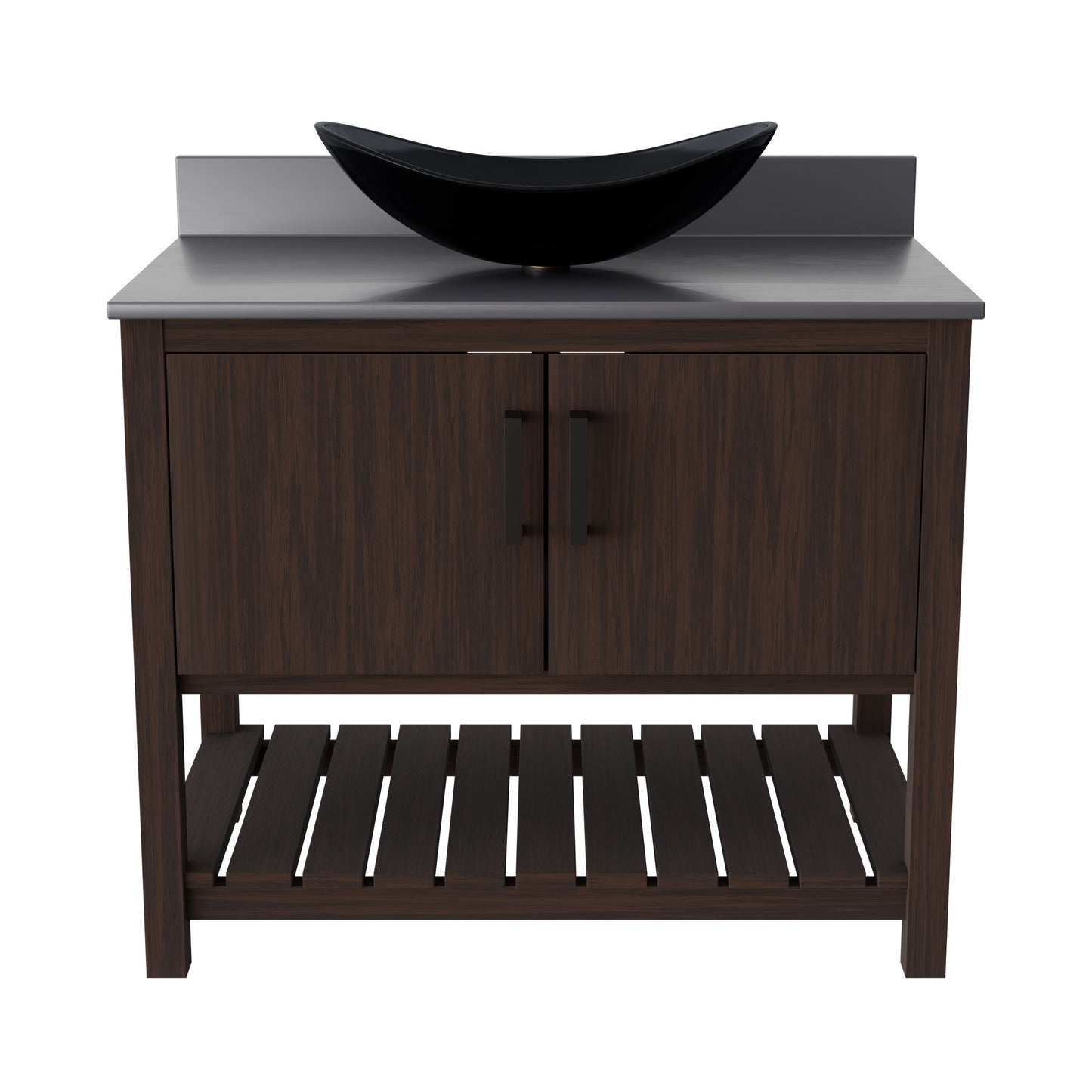 36-inch Bath Vanity with Storm Grey Quartz Counter and Sink - NOBV-36CM-280-324G