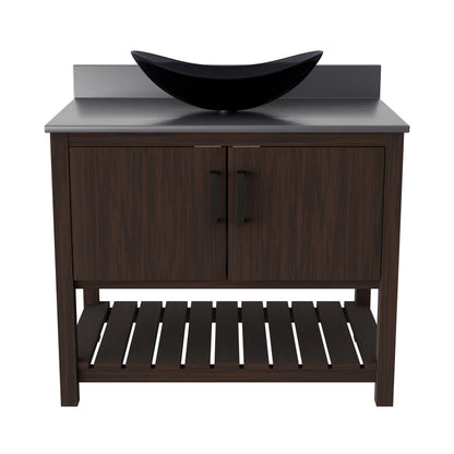 36-inch Bath Vanity with Storm Grey Quartz Counter and Sink - NOBV-36CM-280-324G