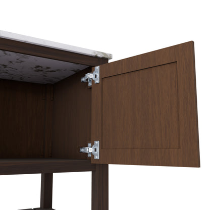 36-inch Novatto vanity with cafe mocha quartz countertop, showcasing the elegant surface and modern design details.