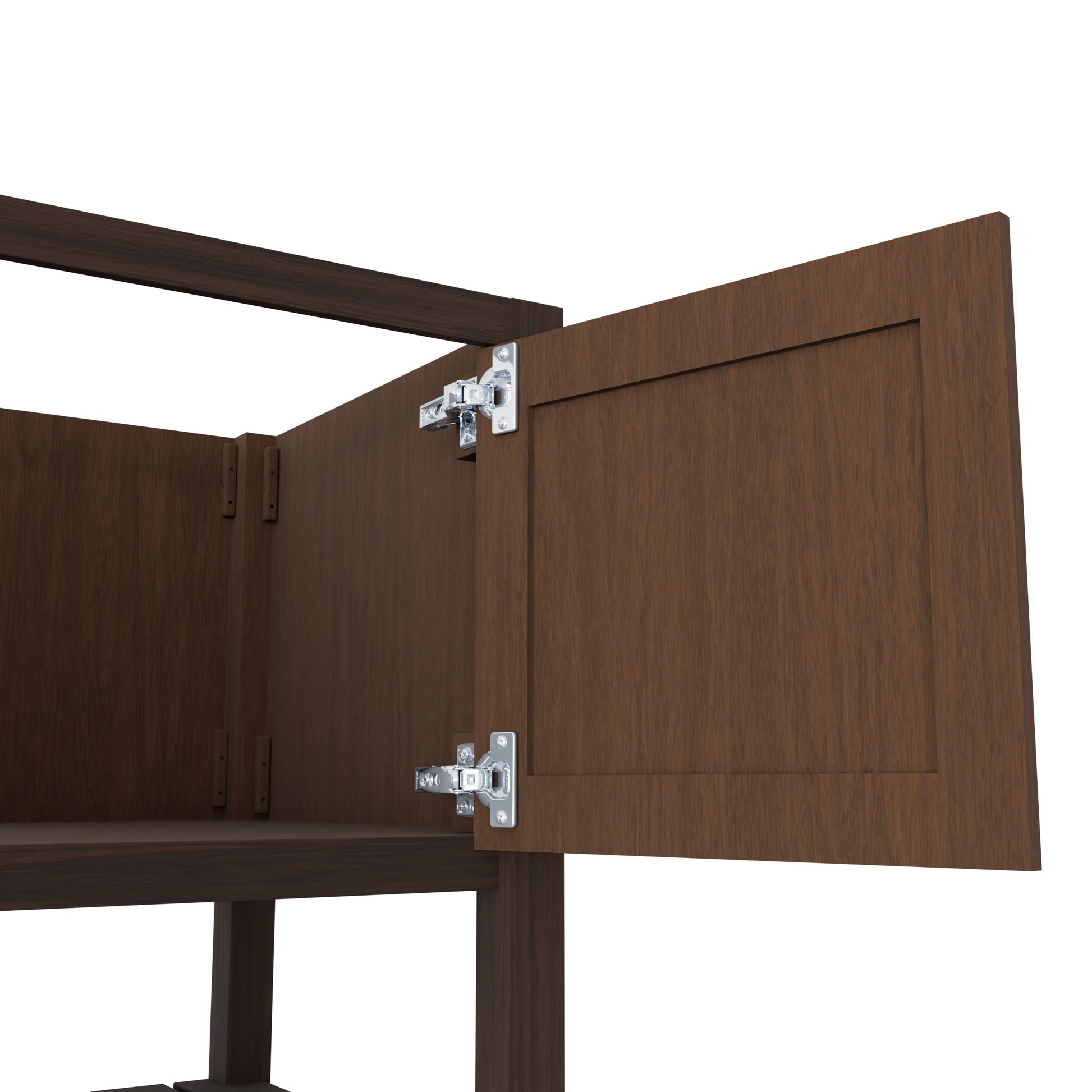 36-inch Novatto bath vanity in Cafe Mocha with a sleek wooden finish and modern design, shown in a contemporary bathroom setting
