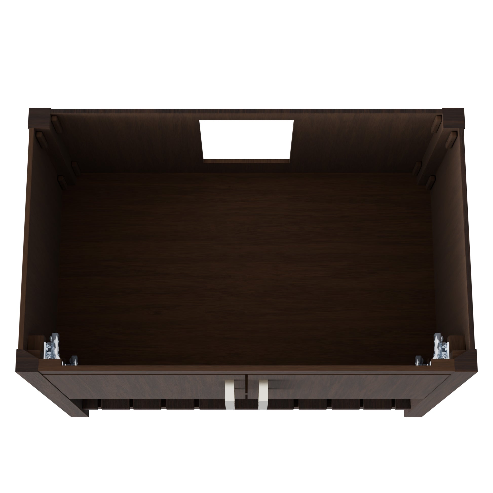 Novatto 36-inch Bath Vanity in Cafe Mocha, featuring a sleek design and natural wood finish, shown from a front view.