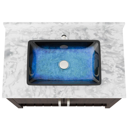 36-inch Novatto bath vanity with Carrara white marble counter and integrated sink, showcasing elegant bathroom accessory design.