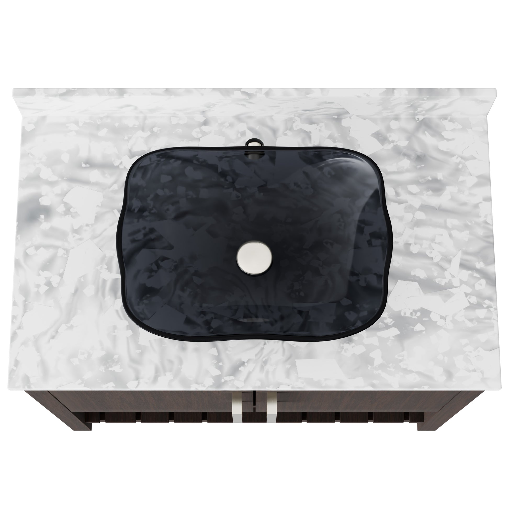 36-inch Novatto bath vanity with Carrara white marble countertop and integrated sink, showcasing elegant bathroom accessory design.