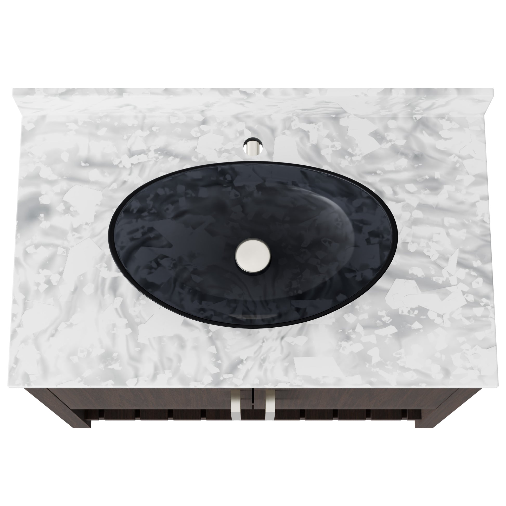 36-inch Novatto bath vanity with Carrara white marble counter and sink, showcasing sleek bathroom accessory design.