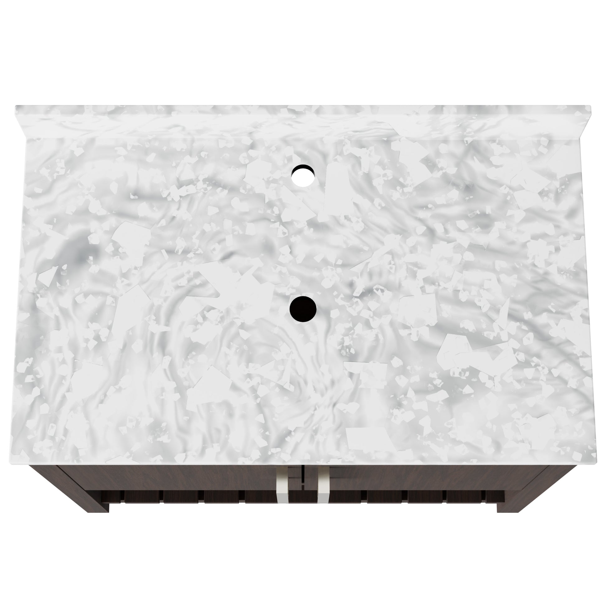 36-inch Novatto vanity with Carrara white marble countertop, modern bathroom accessory with sleek design and elegant surface.